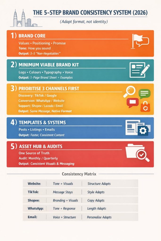 Infographic about steps to maintain brand consistency