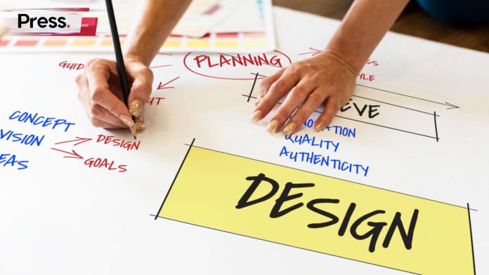 A person writing on a mindmap that talks about branding and design