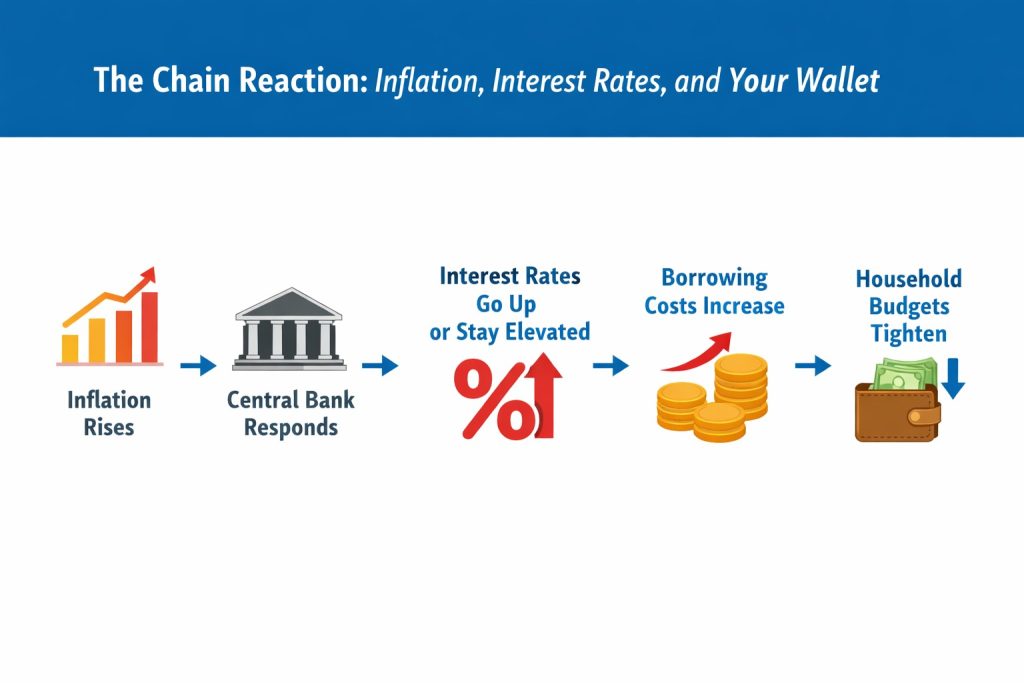 Infographic showing the inflation chain reaction