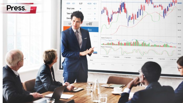 A group of investors discussing global uncertainty and their future plans