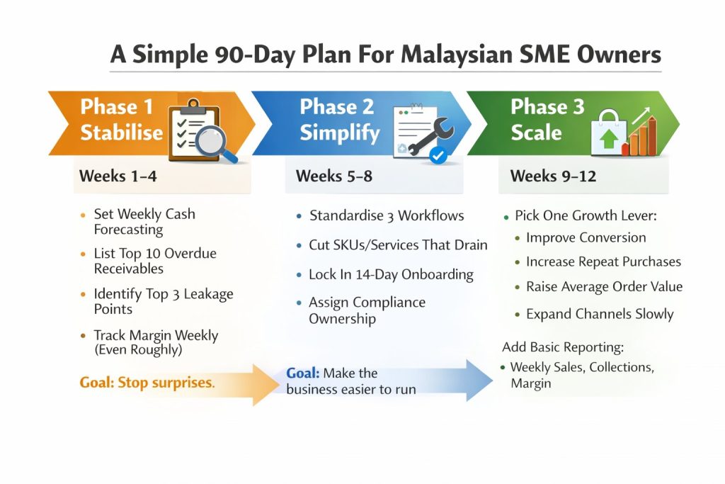 SME 90 day plan infographic