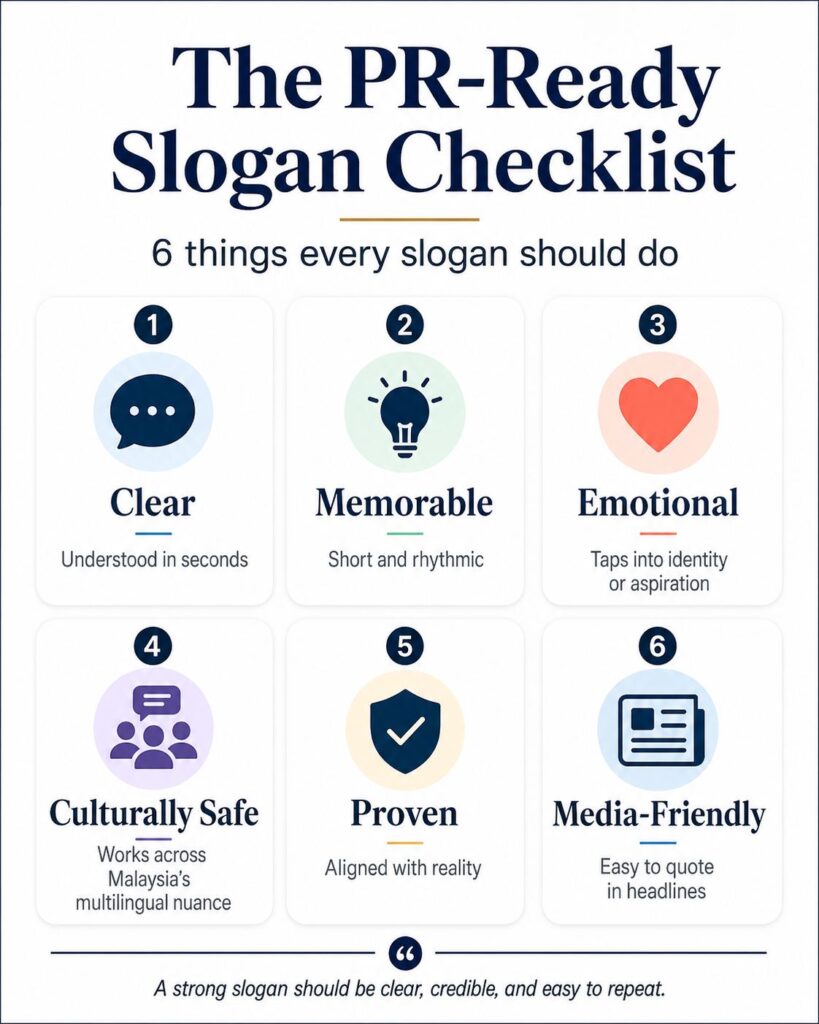 PR slogan checklist diagram
