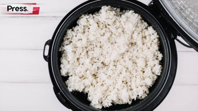 rice being cooked perfectly for beginners