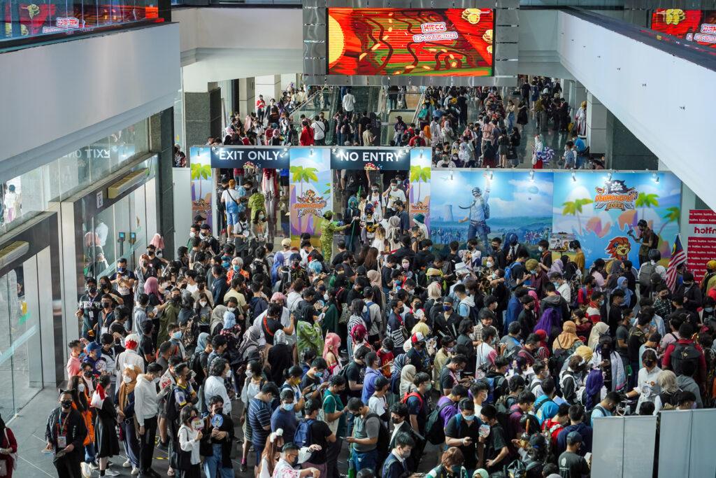 Photo of the crowd at AniMangaki, a Malaysian anime, manga, and games convention