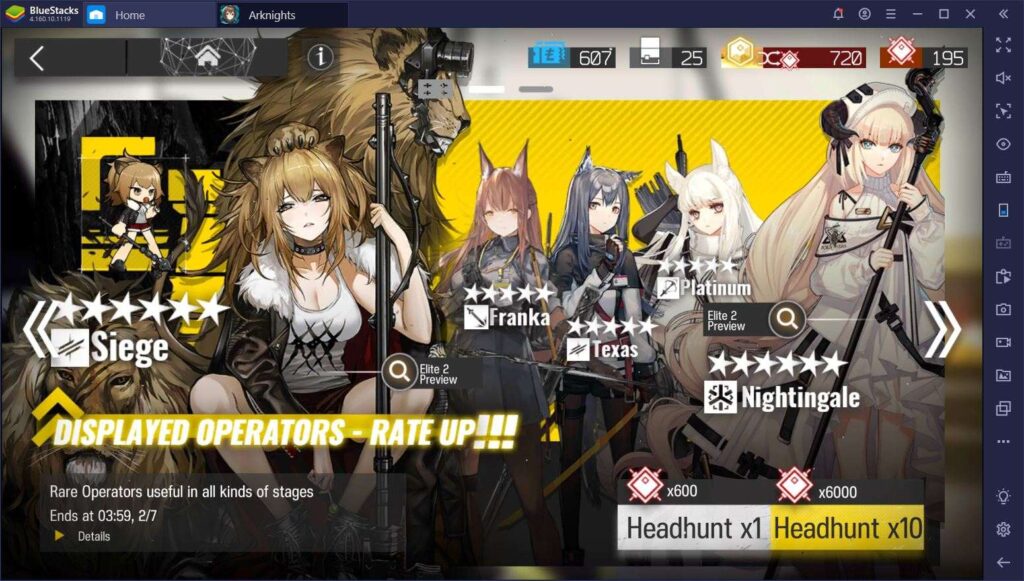 Photo of a gacha banner in Arknights