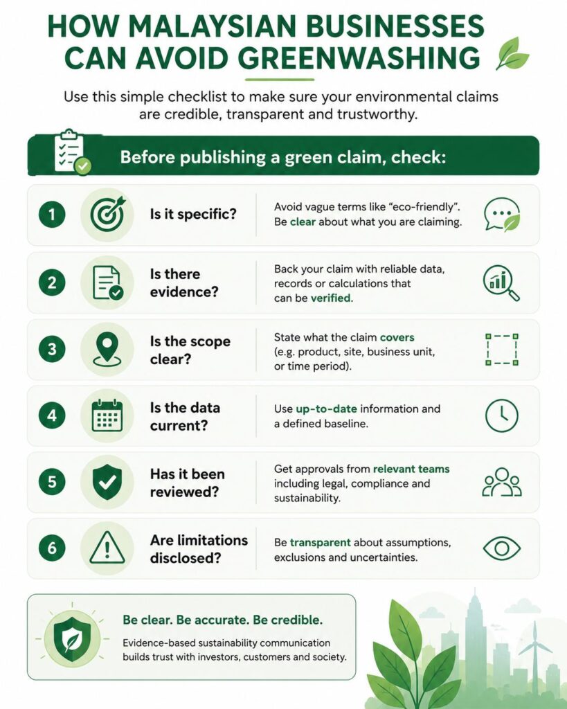 Infographic on avoiding greenwashing