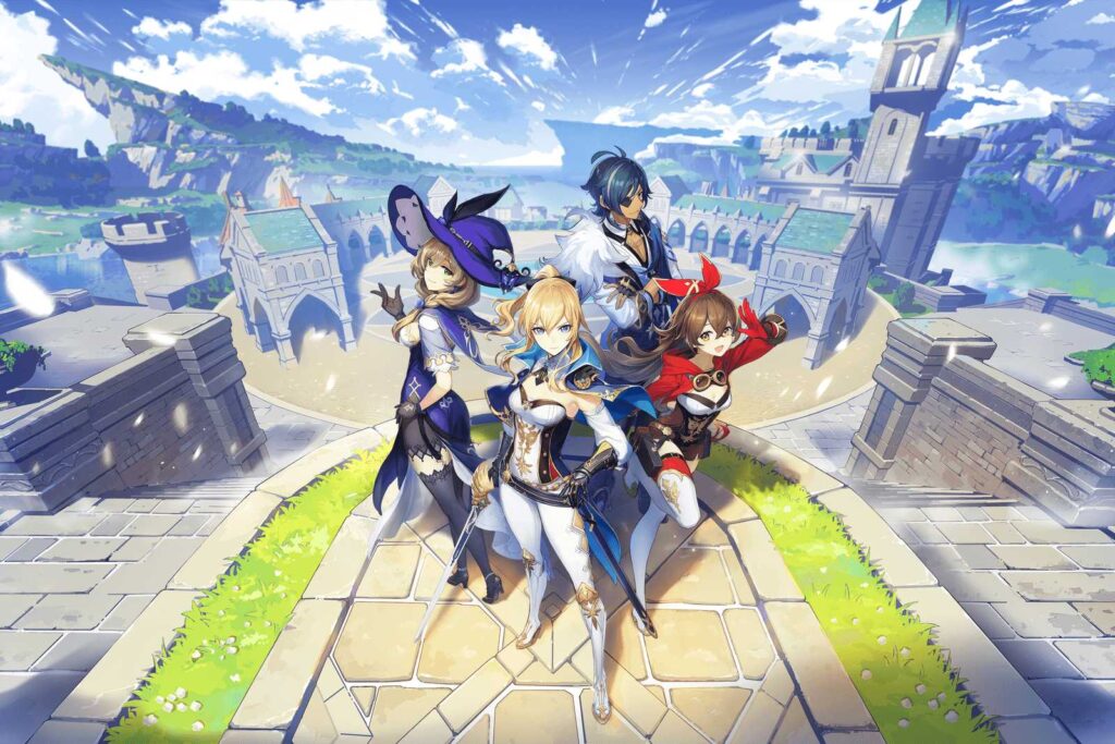Genshin Impact's key art on release
