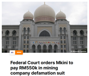 mkini needs to pay company for defamation