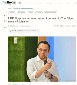 hrd corp retract lod to the edge after minister request